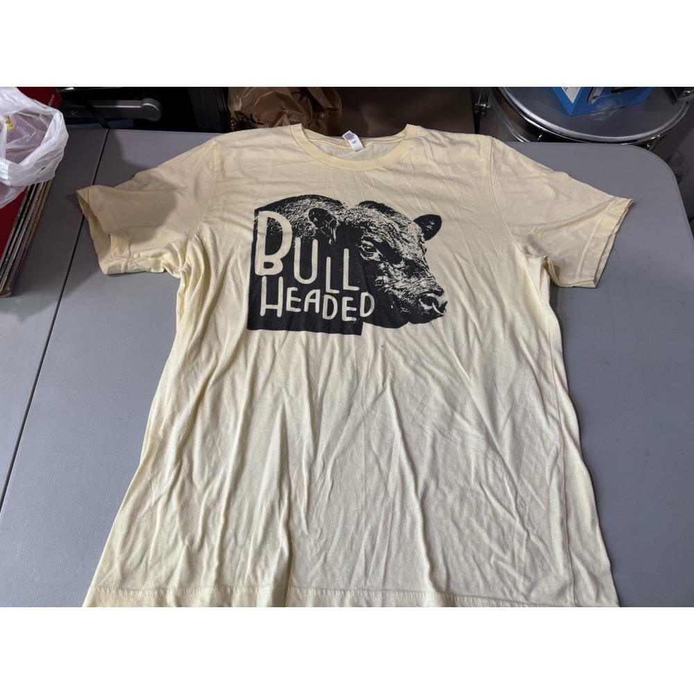 Bull Headed Angus Bull Yellow XL Triblend T Shirt